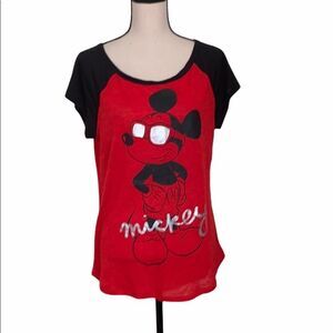 Disney Red Mickey Mouse Short Sleeve Tee Size XG